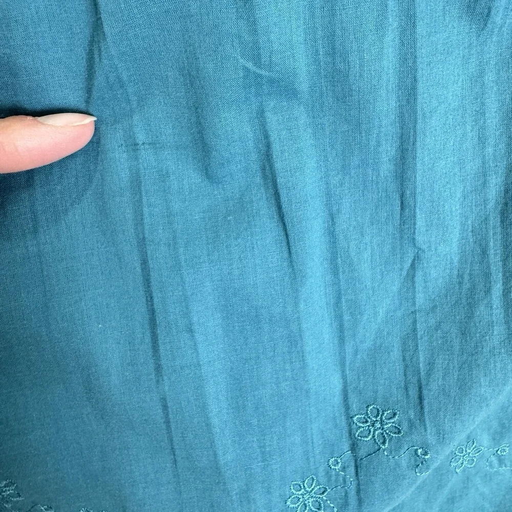 Vtg 90s Flying Tomato‎ Dress Womens Small Blue Empire Waist Crochet Boho Indie - Picture 16 of 16